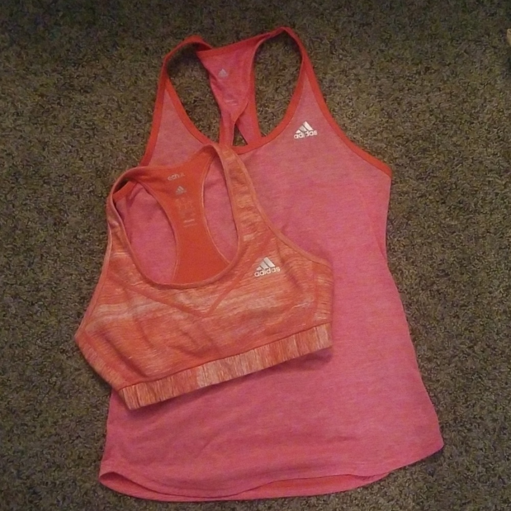Workout tank and sports bra